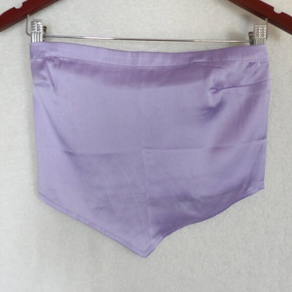 Hollister NEW Purple Croptop Hankerchief Top XS Festival Lavendar‎ Elastic Satin - Picture 2 of 10